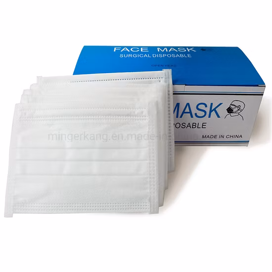 Médico Cirujano Hospital Quirúrgico Seguridad protectora Examen Boca Dental No tejido 3ply En14683 Papel Niños Mascarilla desechable con gancho para la oreja