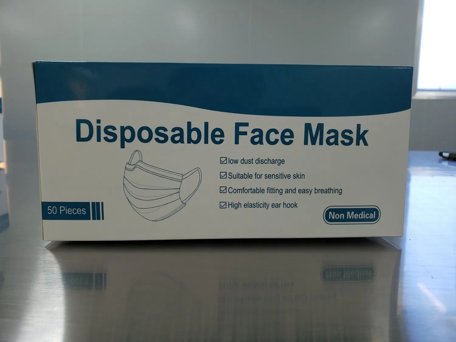 Es White Mascarilla para sala limpia 3 capas con elástico